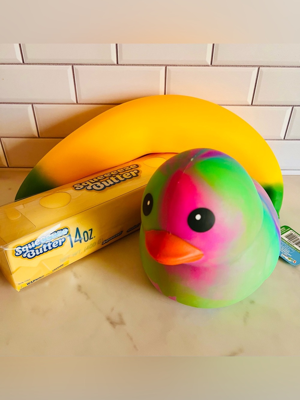 Sunny Days Squishy Squeezy Duck, Butter and Banana Bundle - Picture 1 of 5